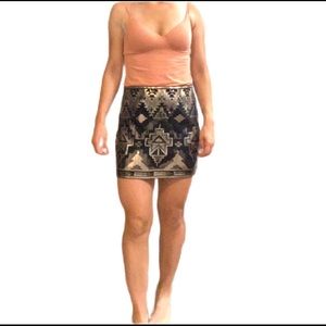 Express Sequin Mini Skirt